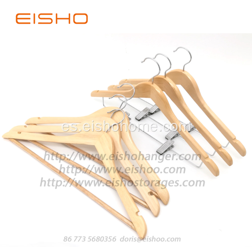 EISHO Wholesale Hotel Madera Percha A Granel Con Clips